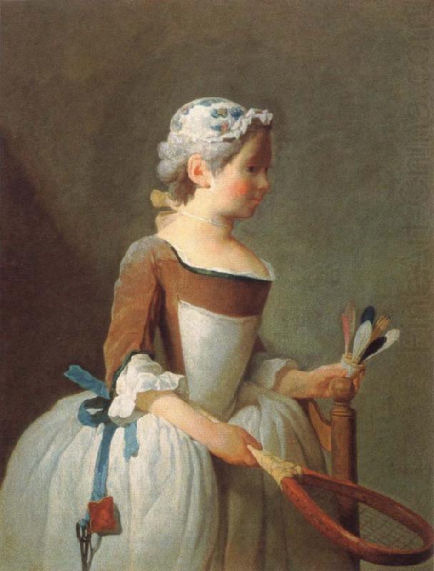 Jean Baptiste Simeon Chardin girl with shuttlecock china oil painting image